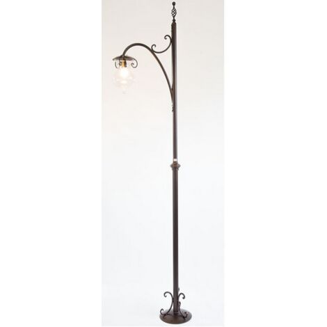 LAMPADE LINEA GOCCIA LAMPIONE FIORENTINO 1 LUCE CM. 280 FERRO BATTUTO E VETRO (1/5)