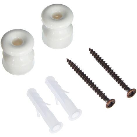 ISOLATORE PORCELLANA 40406 PER CAVO ELETTRICO TRECCIATO  Ø 18 MM BIANCO