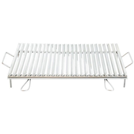 BISTECCHIERA DIETETICA INOX graticola in acciaio 4 manici cm. 70x45