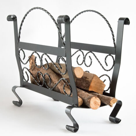 PORTALEGNA CLASSIC IN FERRO BATTUTO PORTA LEGNA LARGE CM.61X38X57 (1/4)