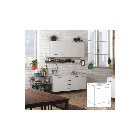 KIT CUCINA BASE SENZA LAVELLO 2 ANTE CM.80X50X85H BIANCO