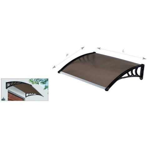 Pensilina tettoia in policarbonato alveolare opaco marrone cm100x120 (pxl)