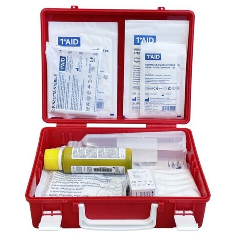 VALIGETTA PRONTO SOCCORSO IN POLIPROPILENE  cm. 25x9x19 h col. rosso - ALLEG.2