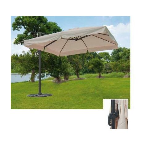 Copertura Di Ricambio Per Ombrellone A Sbalzo – Tessuto In Poliestere 160g – Diametro 3m – Ottagonale Per 8 Stecche – Colore Beige/Verde Scuro/Rosso Vino/Kaki