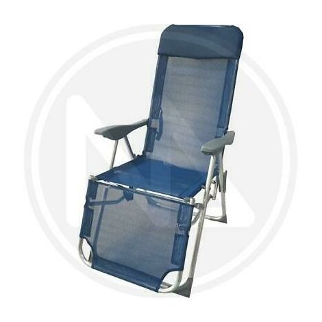 Struzzo Sedia A Sdraio Pieghevole In Ecopelle Blu – Comoda E Portatile, Con Cuscini Disponibili, Per Relax In Giardino O Al Mare - 2