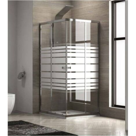 BOX DOCCIA BRIXO VIOLA VETRO SERIGRAFATO CM. 68X88X190H (1/3)