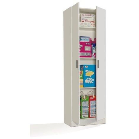 Kit armadio multiuso 2 ante e 3 ripiani cm59x37x180h in Mdf colore bianco