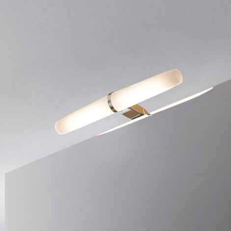 Emuca Applique LED per specchio di bagno, 300 mm, IP44, luce bianca fredda,  Alluminio e Plastica