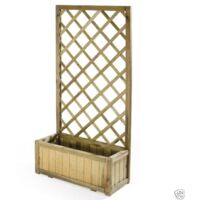 Fioriera con pannello griglato legno pino impregnato in autoclave arredo esterno