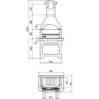 BARBECUE IN MURATURA BAHAMAS KG. 285 CM. 86X56X195H