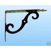 Mensola in ferro lavorato verniciato Nero stile Brackets - 15x20 cm. Conf. 2 Pz