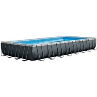 Intex 26374 Piscina Rettangolare, con Pompa a Sabbia Combo, Scaletta Doppia, Telo, 975 x 488 x 132 cm