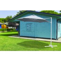 OMBRELLONE TONDO "GALDANA" PAPILLON - D270cm - TELO GRIGIO STRUTTURA BIANCA