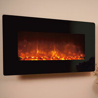 Celsi Electriflame XD 1100 1.5kw Wall Mounted Electric Fire - Black Glass