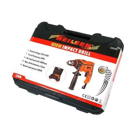 800W Impact Corded Electric Drill. Hammer Action. Case
