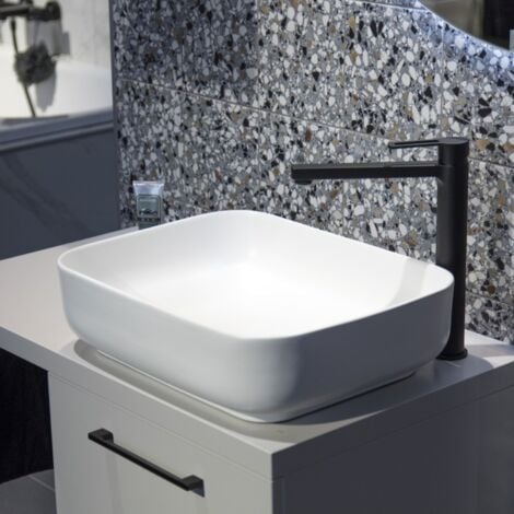 Swiss Aqua Technologies Lavabo sobre encimera Infinitio 50 x 39 x 13 cm sin rebosadero, blanco mate (SATINF5039M)