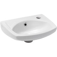 Siko Lavamanos con orificio para grifería a la derecha, con rebosadero, 35x28 cm, blanco (EUR913)