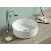 Swiss Aqua Technologies Lavabo sobre encimera Infinitio 36 x 36 x 12 cm sin rebosadero, blanco brillo (SATINF3636)