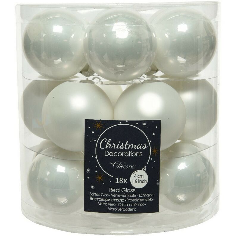 Lot De 36 Mini Boules De Noël En Verre - Ornements Pailletés Rouge Et Blanc Pour Sapin