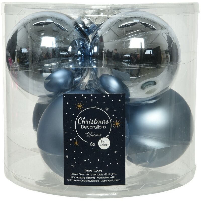Lot De 6 Boules De Noël à Suspendre – Diamètre 8 Cm, Couleur Jaune, Matériau PVC, Avec Cordon - 5