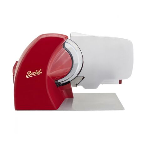 Trancheuse électrique 250mm – Puissance 0,19kW – Épaisseur de coupe 0-18mm – Design compact rouge pour charcuterie et fromage – Berkel