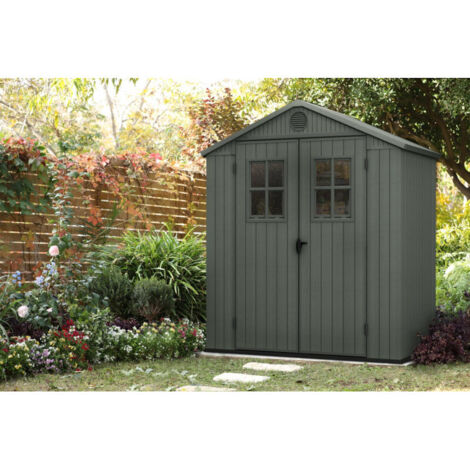 Abri De Jardin Strongbox L - Cabane En Bois 203x163 Cm, Toit Plastique Résistant, Fondations Imprégnées - Marron