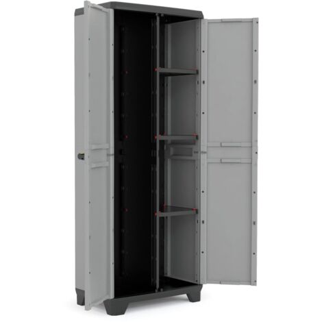 Dmora – Armoire de rangement Stilo 173 cm – 3 étagères réglables – Matériau polypropylène – Résistante aux intempéries – Pour usage intérieur (1/3)