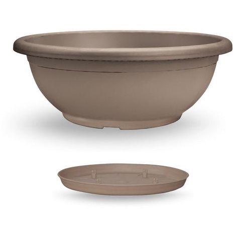 Bol Naxos avec soucoupe imbriquée Taupe - 50 cm