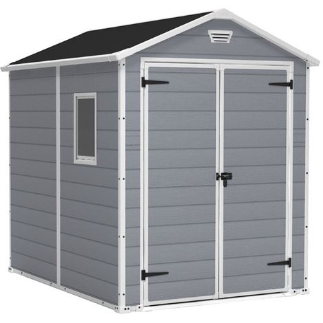 Keter – Abri de jardin résine 185,8x236,8cm – Hauteur 227cm – Isolation optimale – Assemblage simple – Fenêtre fixe et grille d'aération