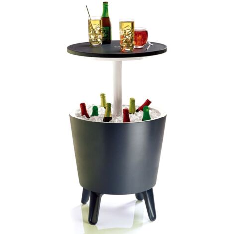 Keter – Table basse multifonctionnelle en résine blanche – Dimensions 49,5 x (57-84) cm – Capacité 30L – Pour barbecues et soirées en extérieur