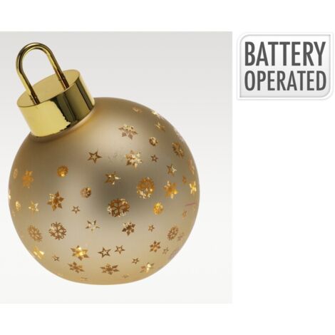 Sphère en verre de 15 cm avec LED - Doré (1/3)