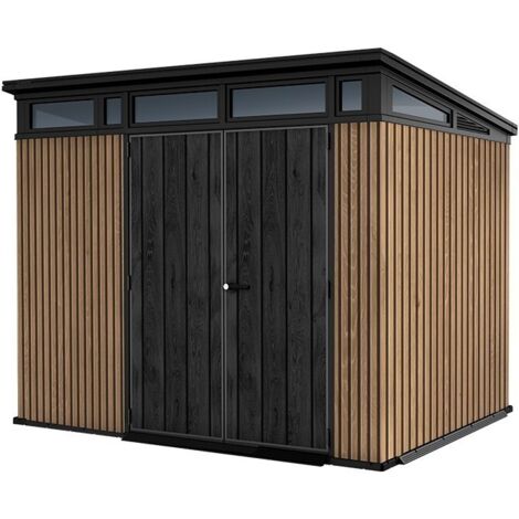 Keter – Abri de jardin résine 9x7 – Panneaux double paroi 20mm – Résistant aux intempéries et aux UV – Charge neige 150kg/m²