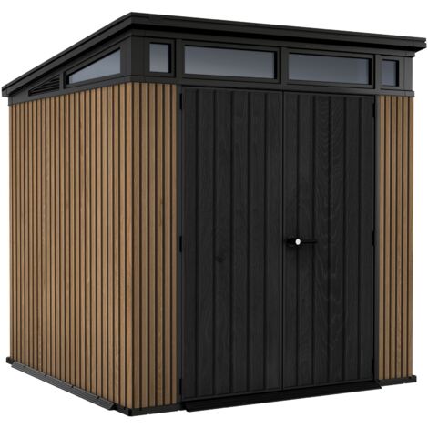 Keter – Abri de jardin résine 7x7 – Structure double paroi 20mm – Résistant aux intempéries et aux UV – Charge neige 150kg/m² – Double porte