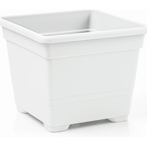 Vase carré  Blanc - 18 cm
