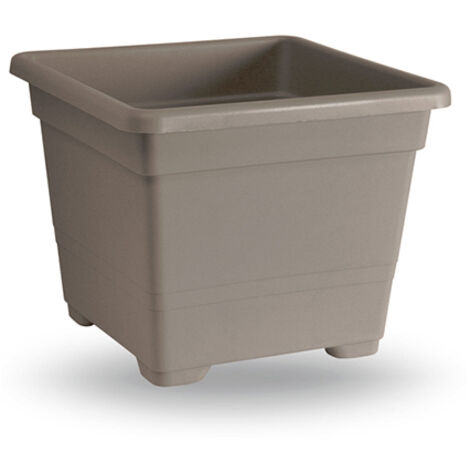 POT CARRÉ 27 CM 60% RECYCLABLE HAVANE