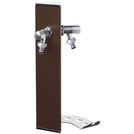 Colortap Colonne d'eau murale WALL Bronze métallique - 40 cm - Aluminium - Double robinet