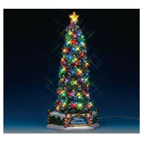 Lemax – Sapin de Noël New Majestic 34 cm – Fonctionne sur 3 piles 1,5V – Électronique – Décoration festive pour intérieur