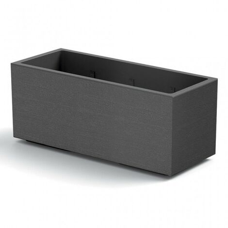 Jardinière Matheria anthracite 100 cm – Résistante aux UV et aux chocs – Pour intérieur et extérieur – Nettoyage facile – Veca