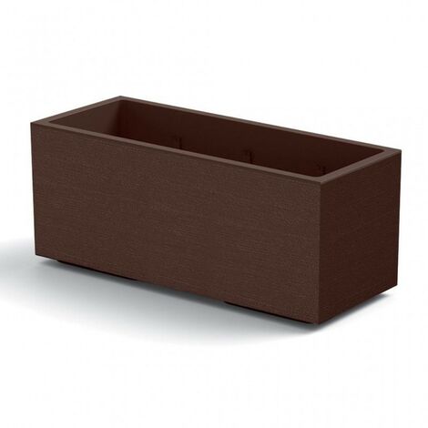 Veca – Jardinière Matheria 100 cm – Chocolat – Polymère résistant aux UV – Capacité 90 litres – Pour espaces intérieurs et extérieurs