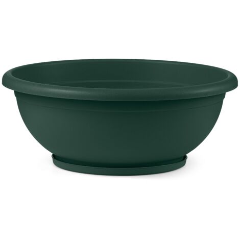 Bol Naxos avec soucoupe imbriquée  Vert foncé - 40 cm