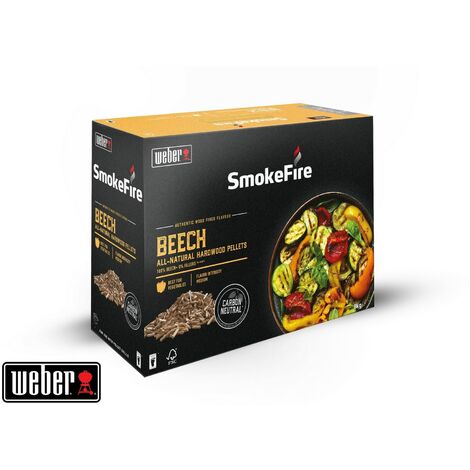 Weber Pellets De Bois D'aulne/Convient à Tous Les Barbecues à Pellets, Saveur Fumée Douce, Légèrement Sucrée, Bois Naturel, 1 Sac De 8 Kg