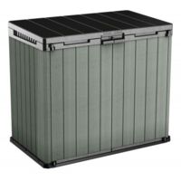 Keter – Coffre de jardin en polypropylène 140x80x120 cm – Résistant aux intempéries – Ouverture assistée – Verrouillable – Capacité 2 poubelles 240L