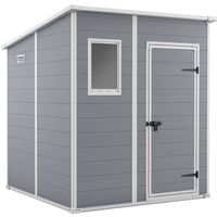 Keter – Abri de jardin résine 183,5x185 cm – Hauteur 200 cm – Ventilation et fenêtre fixe – Sol inclus pour outils propres et secs