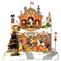 Lemax – Village de Noël Santa's Workshop avec éclairage extérieur et son – Alimentation 4.5V – Résine – Dimensions 27,5 x 25 x 27 cm