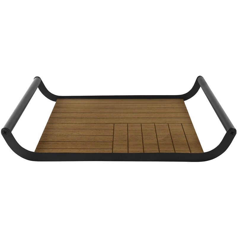 Holz Servierablett rechteckig - 34 x 25 cm - Holztablett mit Griff -  Servier Platte Tisch Deko Kerzen Tablett