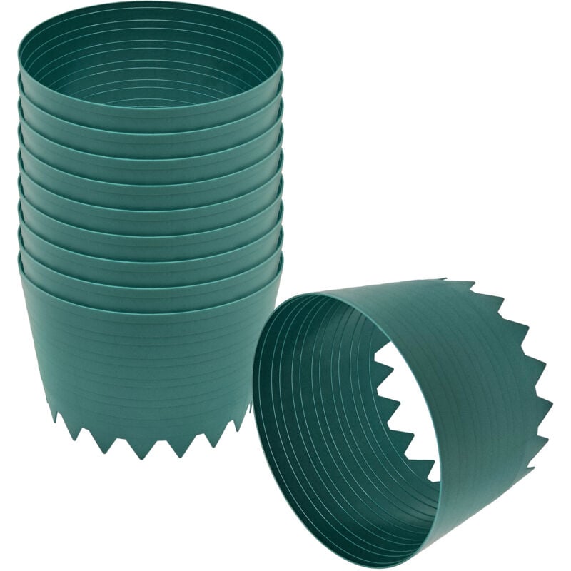 Kunststoff Bewässerungsring 20 cm grün - 10er Set - Gießring zur Bewässerung von Kräutern  Gemüsepflanzen Blumen Pflanzen Saatgut Befeuchtung - Bewässerungshilfe