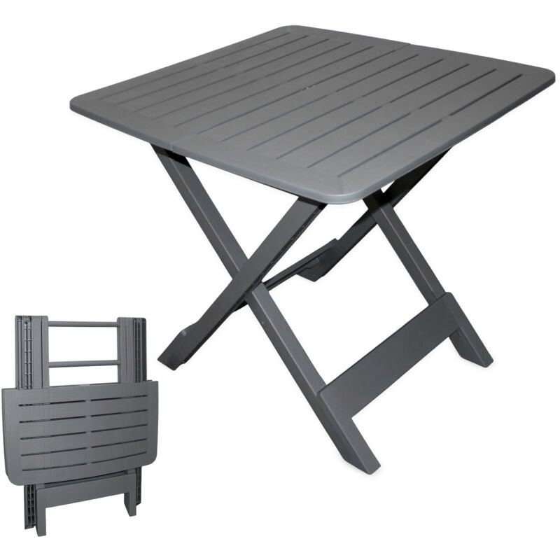 Klapptisch Tevere grau 72 cm Kunststoff Garten Beistelltisch