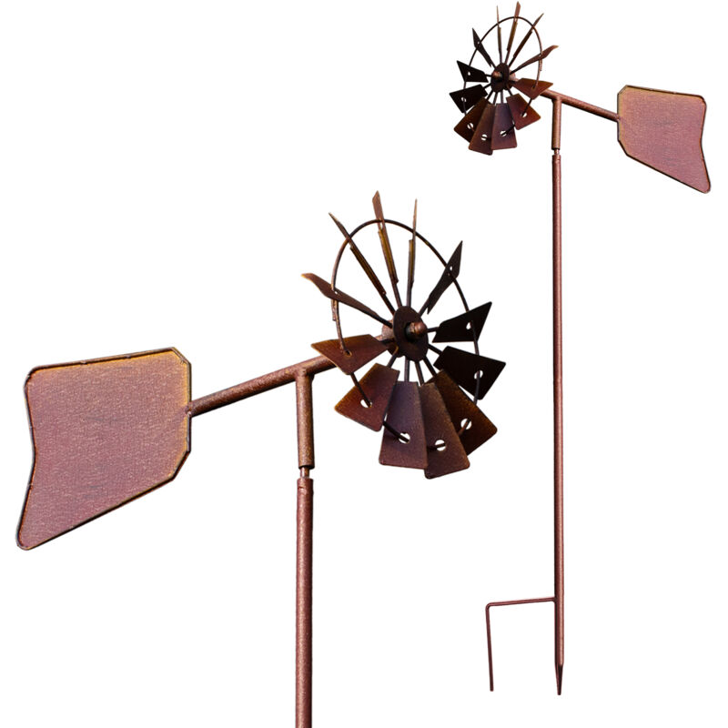 90 Cm Garten-Windrad Mit Leuchteffekt – Metall-Windmühle Für Terrasse & Garten | Grün, Wasserfest