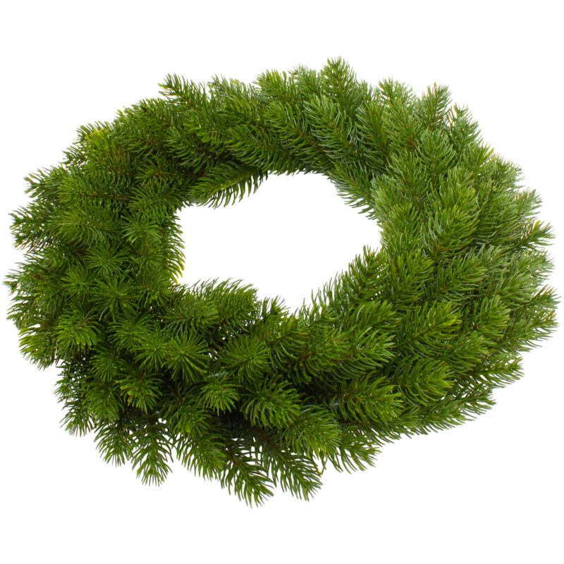 Künstlicher Tannenkranz Aus Spritzguss - 48cm Edeltanne Naturgetreu - Wiederverwendbarer Adventskranz Ohne Nadeln