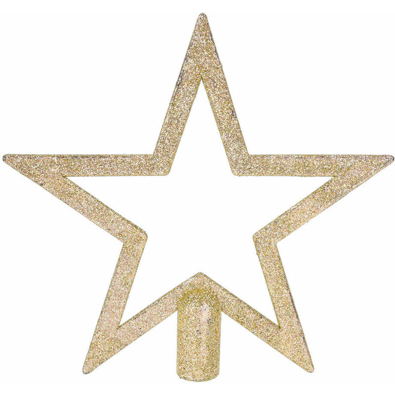 Christbaum 18 Effekt - Weihnachtsbaum - Spitze Stern mit cm gold Glitzer Spitze offen
